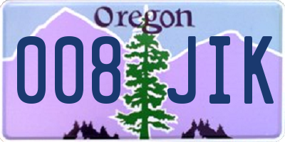 OR license plate 008JIK