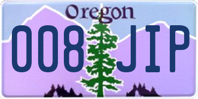 OR license plate 008JIP