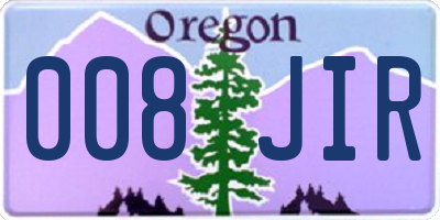 OR license plate 008JIR