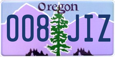 OR license plate 008JIZ