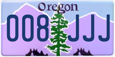OR license plate 008JJJ