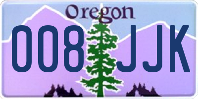 OR license plate 008JJK