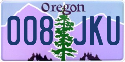 OR license plate 008JKU