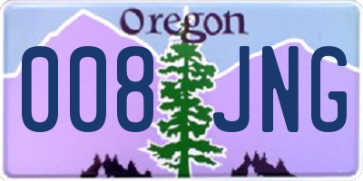 OR license plate 008JNG