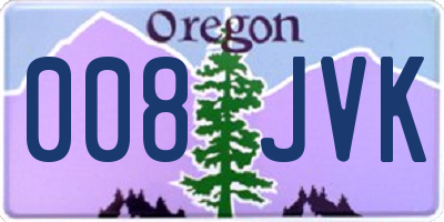 OR license plate 008JVK