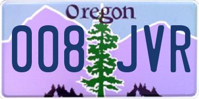 OR license plate 008JVR