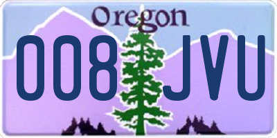 OR license plate 008JVU