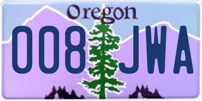 OR license plate 008JWA