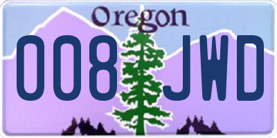 OR license plate 008JWD