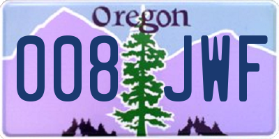 OR license plate 008JWF