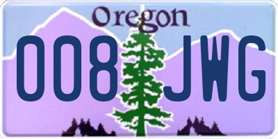 OR license plate 008JWG