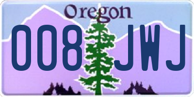 OR license plate 008JWJ