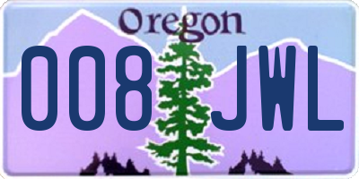 OR license plate 008JWL