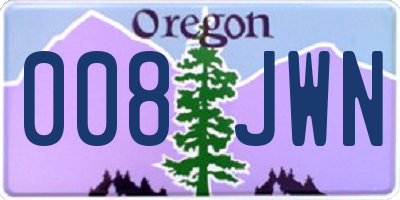 OR license plate 008JWN