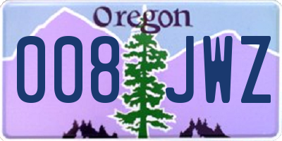OR license plate 008JWZ