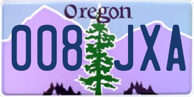 OR license plate 008JXA