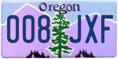 OR license plate 008JXF
