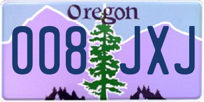 OR license plate 008JXJ