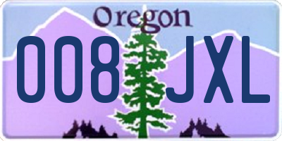 OR license plate 008JXL