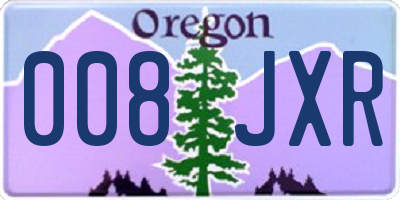 OR license plate 008JXR