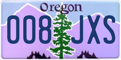 OR license plate 008JXS