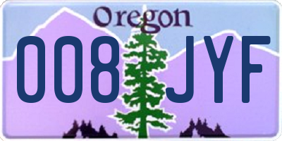 OR license plate 008JYF