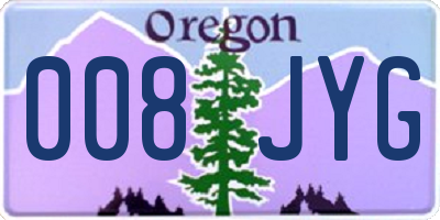 OR license plate 008JYG