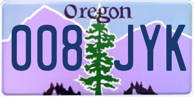 OR license plate 008JYK