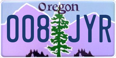 OR license plate 008JYR