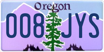 OR license plate 008JYS