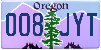 OR license plate 008JYT