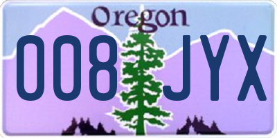 OR license plate 008JYX