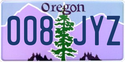 OR license plate 008JYZ