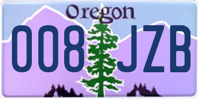 OR license plate 008JZB
