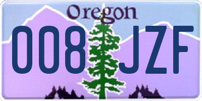 OR license plate 008JZF