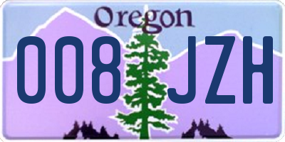 OR license plate 008JZH