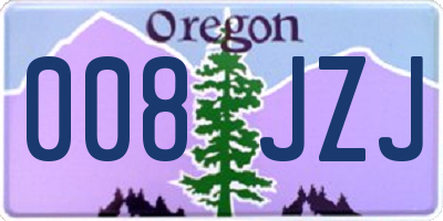 OR license plate 008JZJ