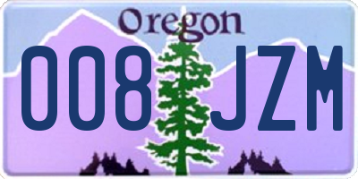 OR license plate 008JZM