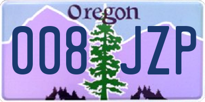 OR license plate 008JZP