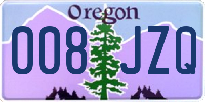 OR license plate 008JZQ