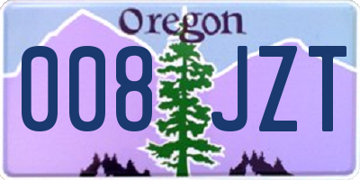 OR license plate 008JZT