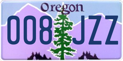 OR license plate 008JZZ