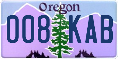 OR license plate 008KAB