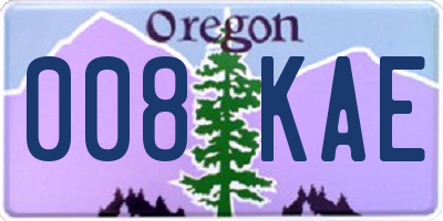 OR license plate 008KAE