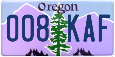 OR license plate 008KAF