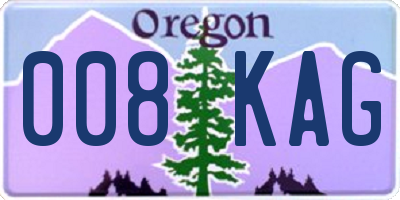 OR license plate 008KAG