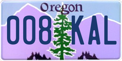 OR license plate 008KAL