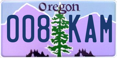 OR license plate 008KAM