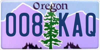 OR license plate 008KAQ