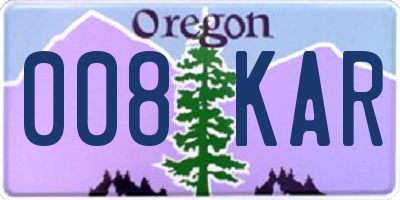 OR license plate 008KAR